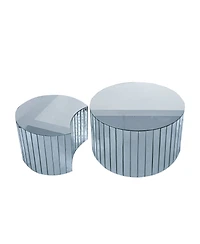 Streamdale Furniture Luxury Silver Mirror Coffee Table - Modern Living Room