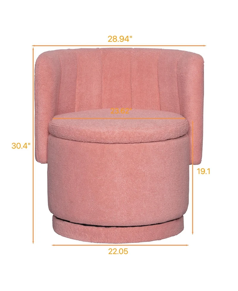 Streamdale Furniture Streamdale 360 Degree Swivel Back Sofa Chair With Storage Space, Suitable For Bedroom and Living Room