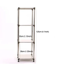Streamdale Furniture Korean 4-Tier Stainless Steel Shelving Unit (49"H x 14.9"W
