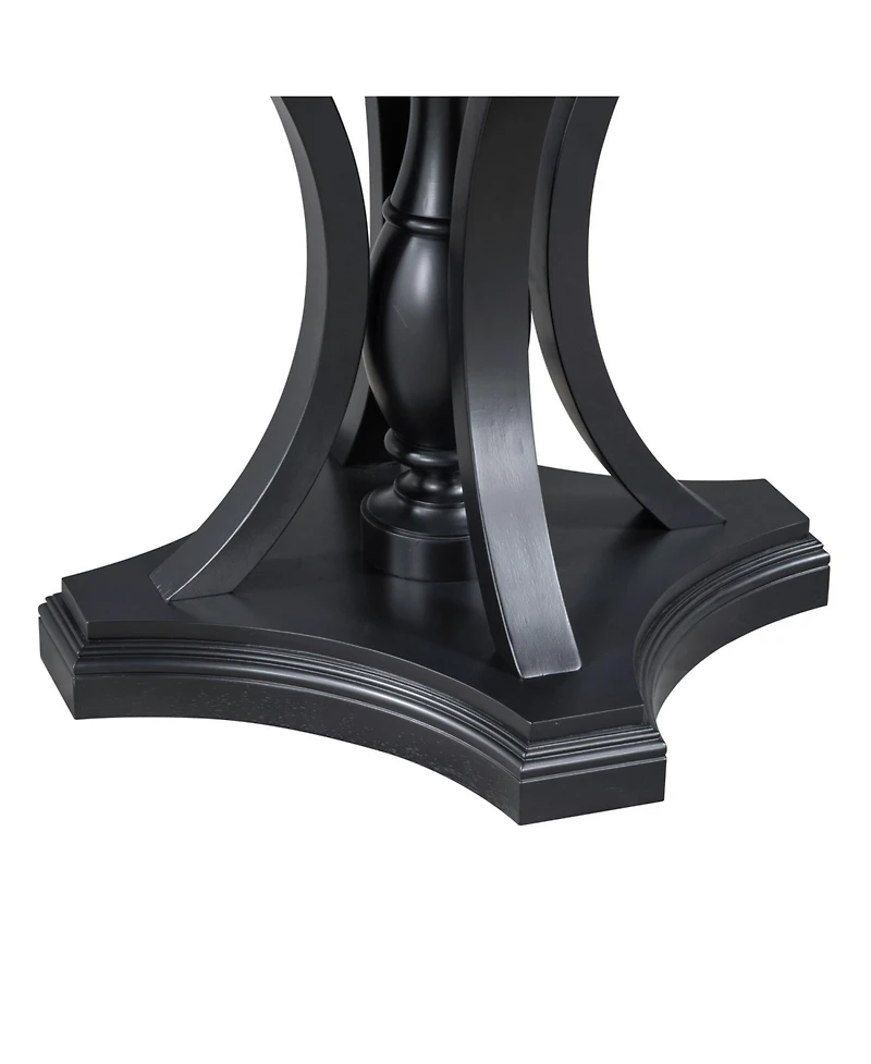 Streamdale Furniture Retro 5-Piece Dining Set - Extendable Round Table & 4 Chairs (Black Oak)