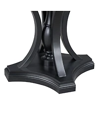 Streamdale Furniture Retro 5-Piece Dining Set - Extendable Round Table & 4 Chairs (Black Oak)