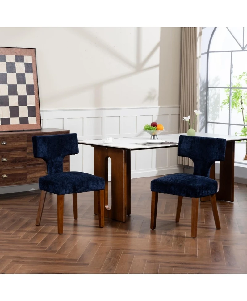 Streamdale Furniture Streamdale Mid Century Modern Blue Dining Chairs (Set of 2 )