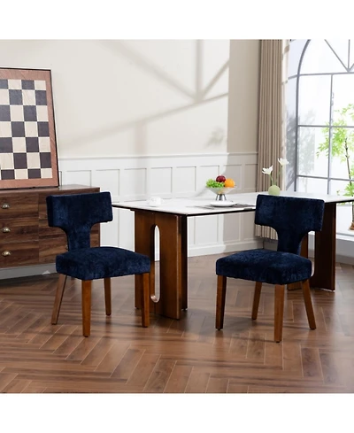 Streamdale Furniture Streamdale Mid Century Modern Blue Dining Chairs (Set of 2 )