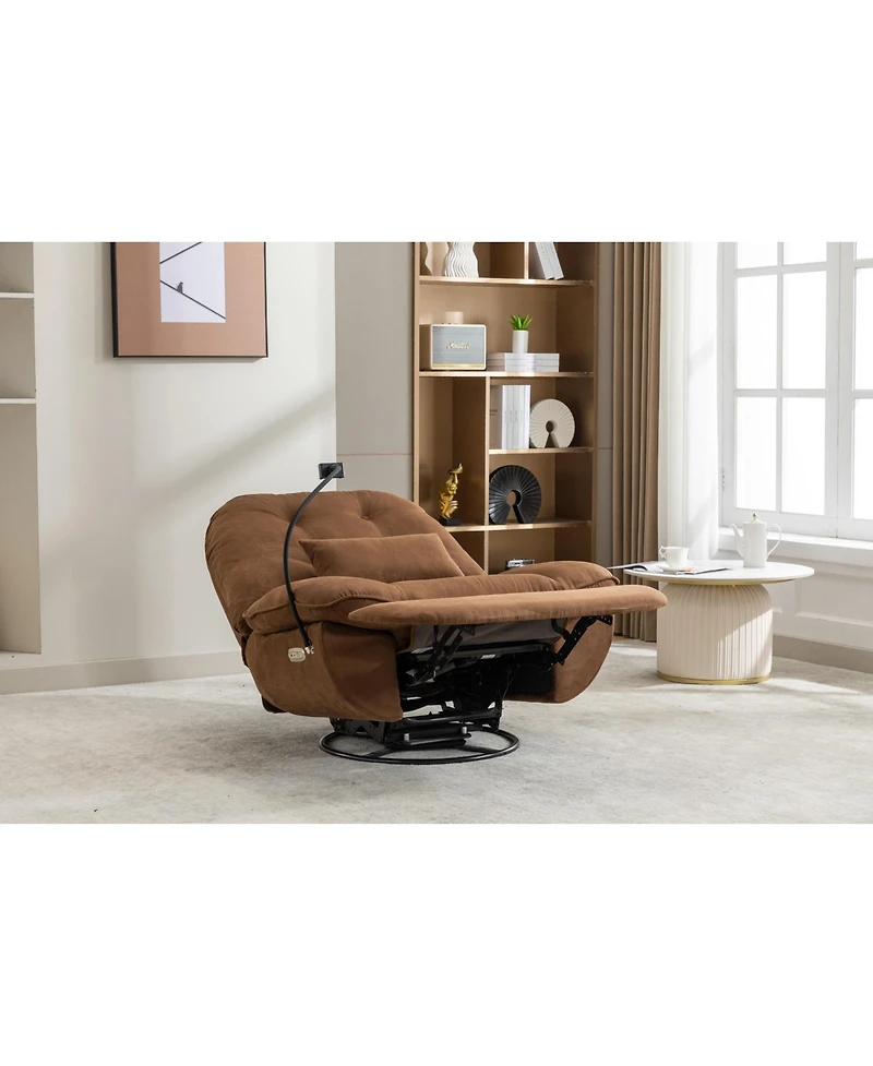 Streamdale Furniture Power Recliner with Bluetooth and Usb, Grey