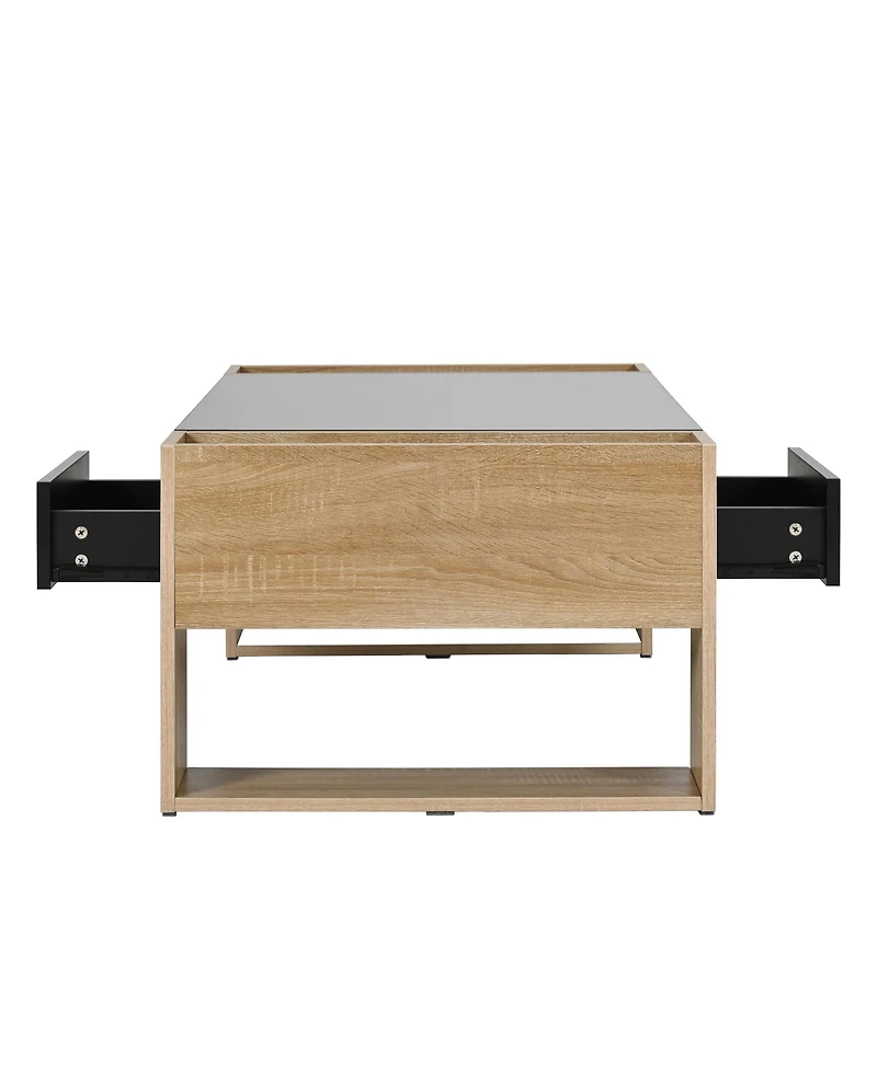 Streamdale Furniture Glossy Two-Tone Coffee Table with Storage