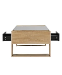 Streamdale Furniture Glossy Two-Tone Coffee Table with Storage