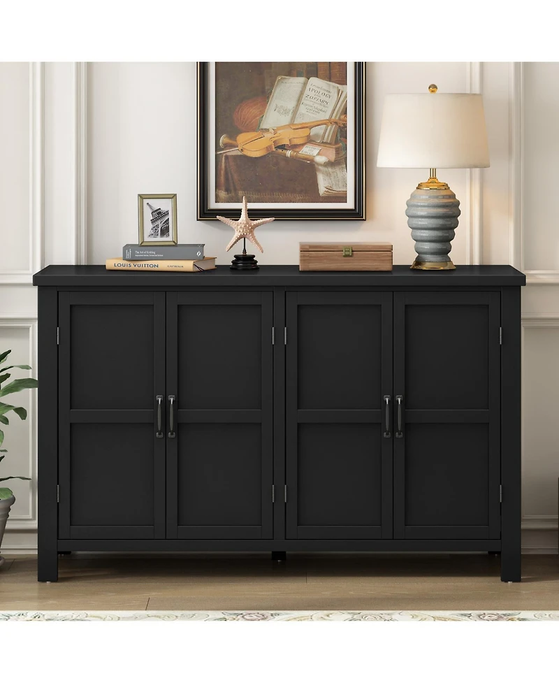 Streamdale Furniture 4-Door Sideboard with Adjustable Shelves and Retro Handles
