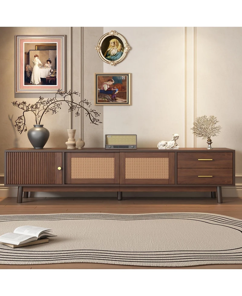 Streamdale Furniture Mid Century Modern Tv Stand - 80" TVs