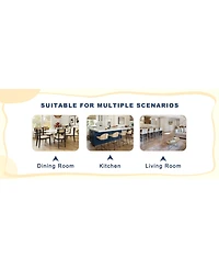 Streamdale Furniture 39.7" Glass Dining Table & 4 Pu Chairs - Gold Legs