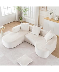 Streamdale Furniture Modular Sectional Sofa L-Shape Chaise Beige Corduroy