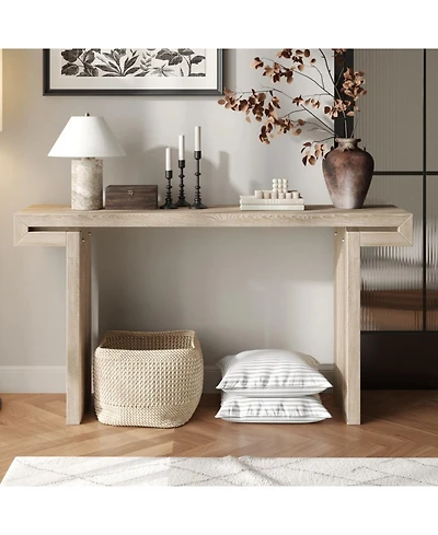 Streamdale Furniture 60" Rustic Farmhouse Console Table, Distressed Wood Finish