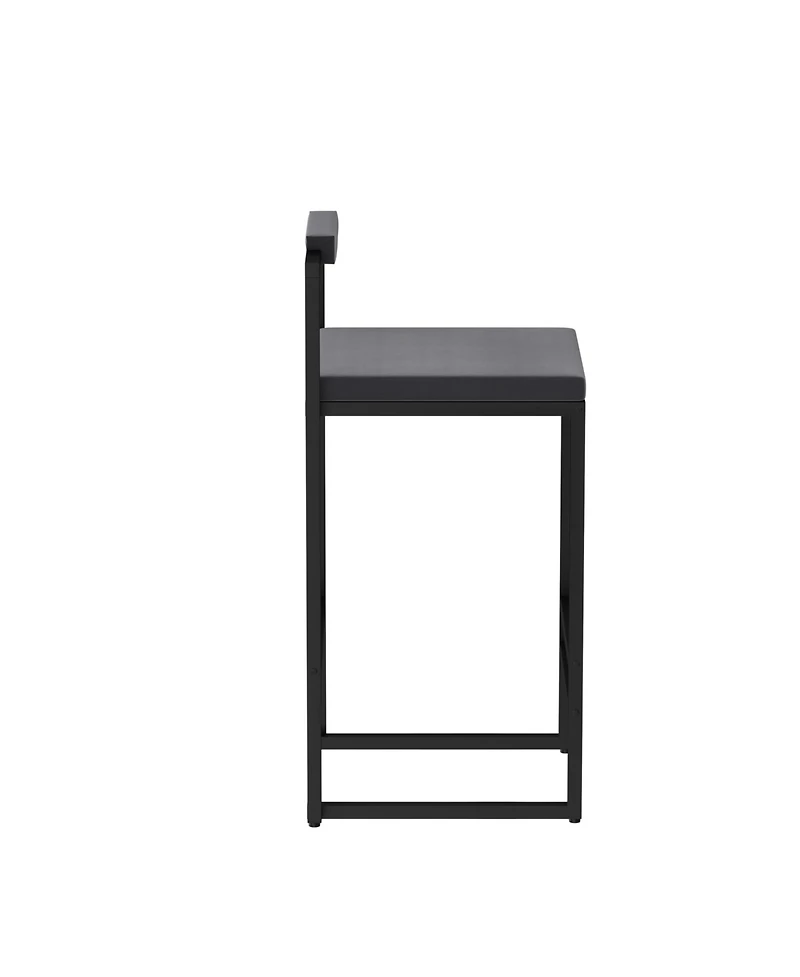 Streamdale Furniture Velvet Bar Stools Set of 2, Counter Height, Black & Gray