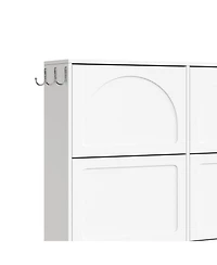 Streamdale Furniture Streamdale Elegant Narrow Shoe Cabinet with 6 Drawers & Hooks