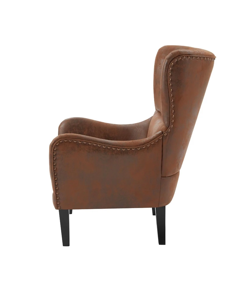 Streamdale Furniture Hi-back Studded Chair, Arm Chair, Living-room, Study and Bedroom ,Set of 2