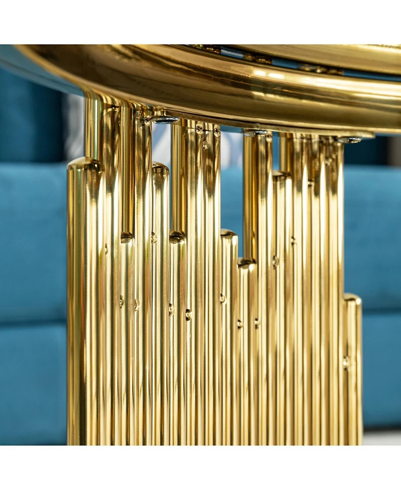 Streamdale Furniture Glass Top Round Coffee Table