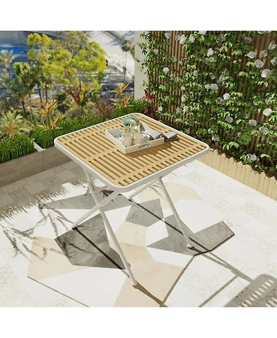 Streamdale Furniture Folding Square Table - Indoor/Outdoor, Metal Legs