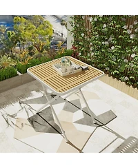 Streamdale Furniture Folding Square Table - Indoor/Outdoor, Metal Legs