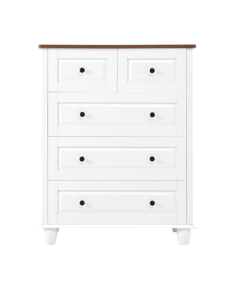 Streamdale Furniture White 5-Drawer Dresser