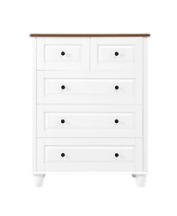 Streamdale Furniture White 5-Drawer Dresser