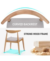 Streamdale Furniture Rubberwood Dining Chairs (Set of 2) - Natural/Beige