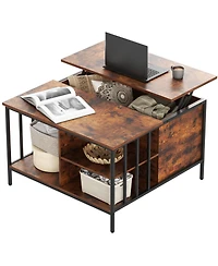 Streamdale Furniture Streamdale Farmhouse Lift Top Coffee Table - Adjustable Height, Storage, Hidden Compartment