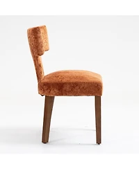 Streamdale Furniture Mid Century Modern Dining Chairs (Set of 2), Orange Linen Fabric