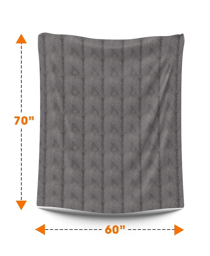 Cheer Collection Ultra Soft Faux Fur to Microplush Reversible Oversized Throw