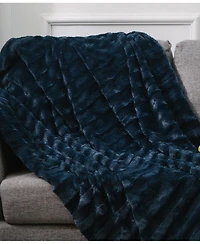 Cheer Collection Ultra Soft Faux Fur to Microplush Reversible Oversized Throw, 86" x