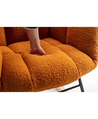 Streamdale Furniture 050-Teddy Fabric Rocking Gilder Nursery Chair For Living Room Indoor Caramel