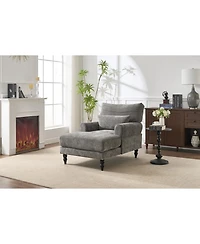 Streamdale Furniture Streamdale Modern Grey Chaise Lounge Sofa Recliner