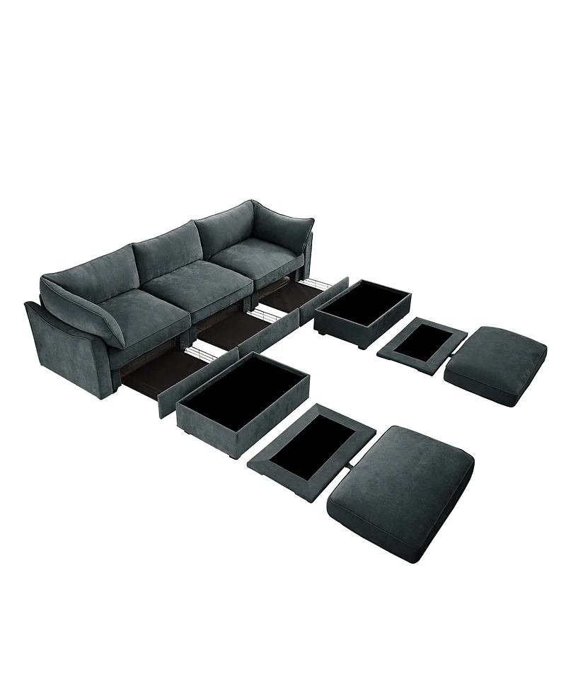 Streamdale Furniture U Shape Seater Sofa with Ottomans & Storage