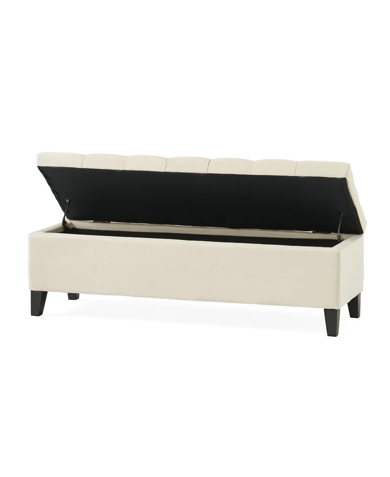 Streamdale Button Tufted Diamond Stitch Storage Ottoman Bench