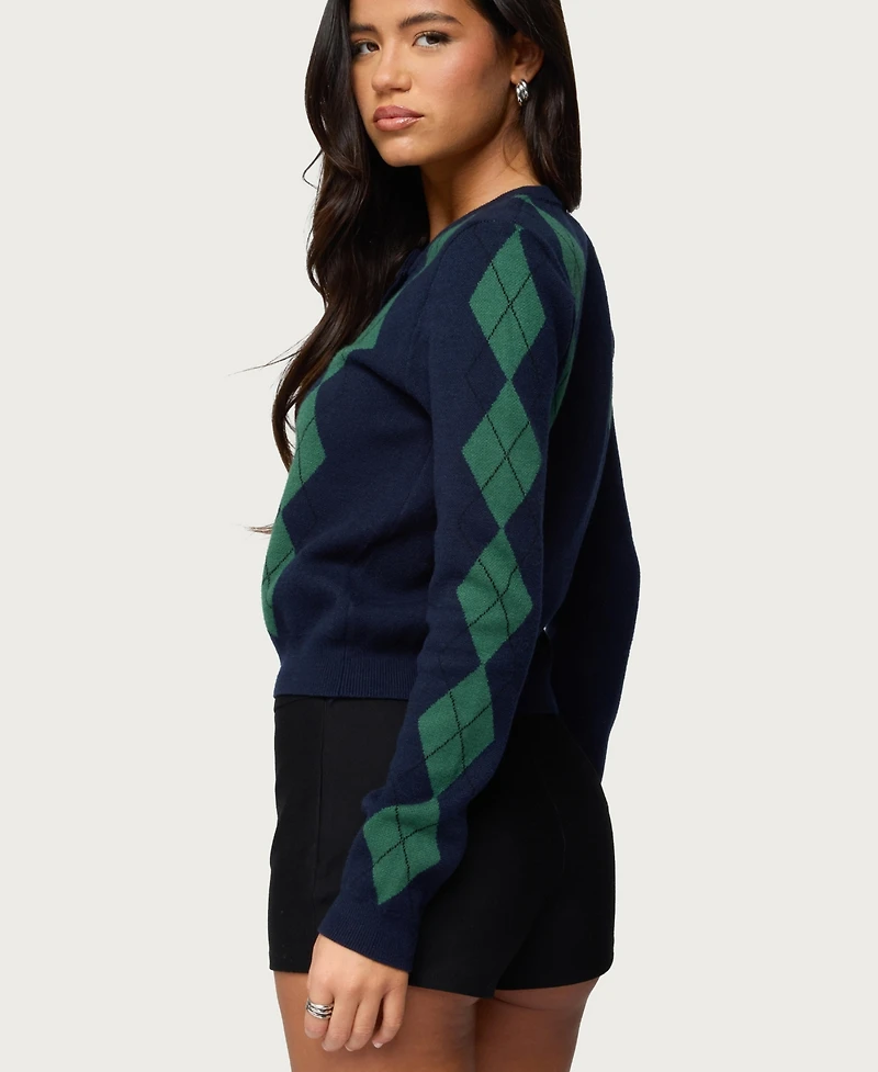 Edikted Women's Farren Argyle Cardigan