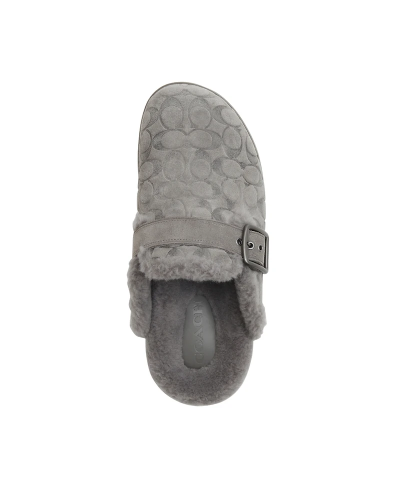 Coach Men's Buckle Clog Signature Slippers