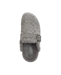 Coach Men's Buckle Clog Signature Slippers
