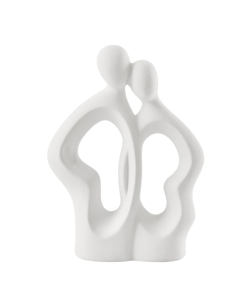 Danya B Hans White Abstract Embrace Couple Matte Ceramic Sculpture Set