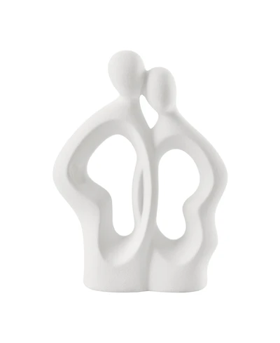 Danya B Hans White Abstract Embrace Couple Matte Ceramic Sculpture Set