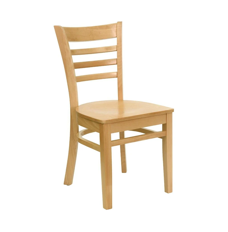 Emma+Oliver Ladder Back Wooden Restaurant Dining Chair