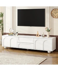 Streamdale Furniture Arched Door Tv Stand with Drawers for TVs up to 75", 5 Iron Legs