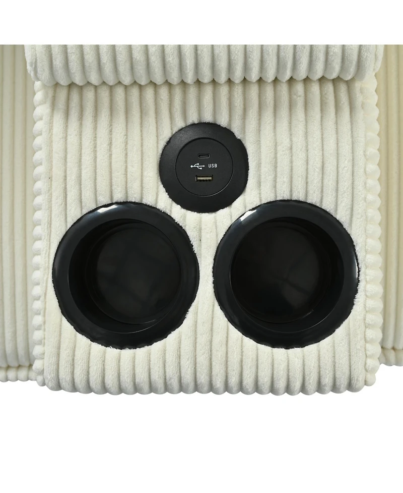 Streamdale Furniture L-Shaped Corduroy Sofa w/ Storage & Usb