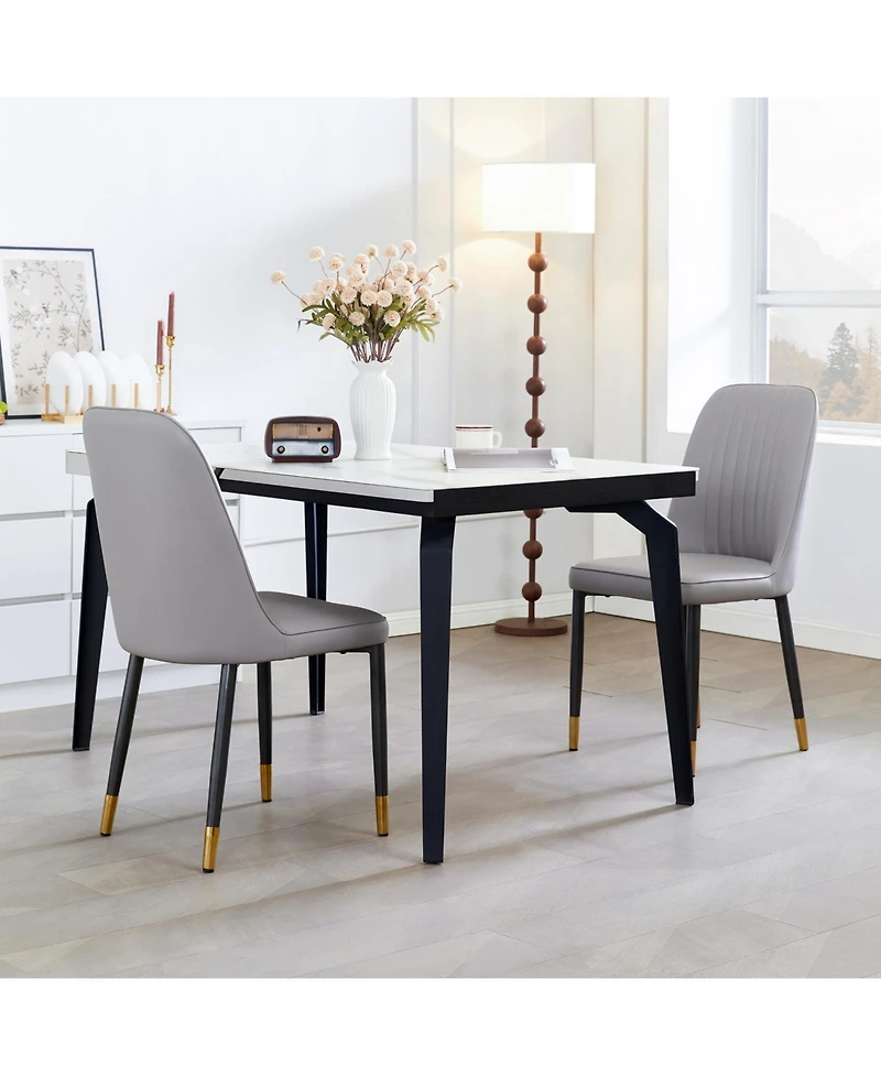 Streamdale Furniture Grey Dining Chairs (Set of 2) - Cushioned, Modern Kitchen/Living Room