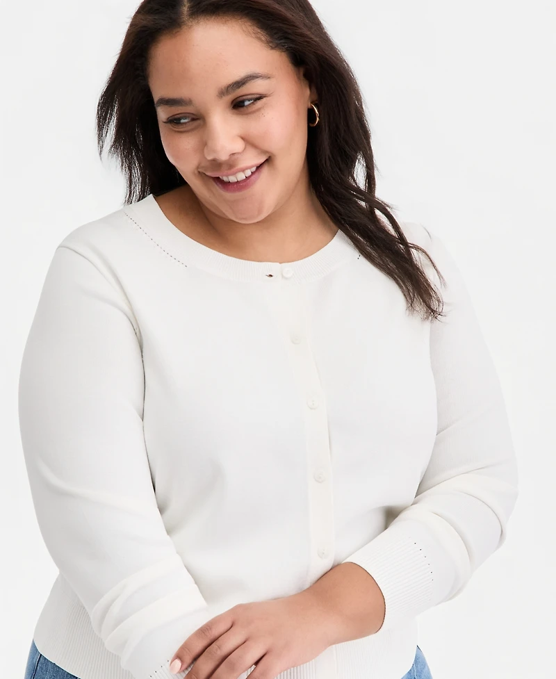 On 34th Trendy Plus Sweater Cardigan, Exclusively at Macy's