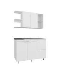Desert Hills Multifunctional Kitchen Cabinet Set with Ample Storage, White