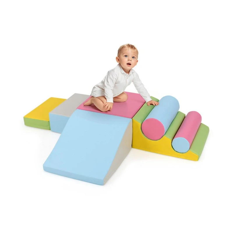 Hongge Soft Foam Climbing Block Set for Toddlers with Stackable Shapes for Active Play