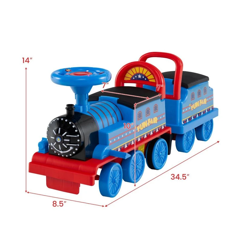 Hongge Kids Electric Ride On Train with Detachable Carriage and Interactive Sounds