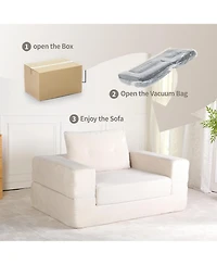 Aostirmotor Compression Dog Sofa Bed Modern Floor Couch With Pillow for Living Room Bedroom