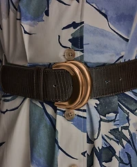 Donna Karan New York Women's Spread Collar Floral Midi Shirt Dress