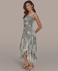 Donna Karan New York Women's Faux-Wrap Sleeveless Dress