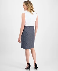 Kasper Women's Jacquard-Skirt Sheath Dress
