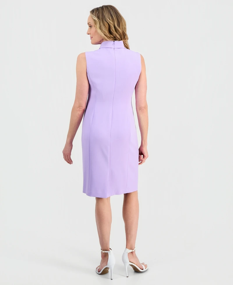 Kasper Petite Tie Neck Sleeveless Midi Dress